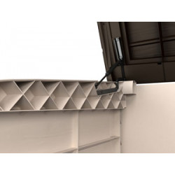 Coffre de rangement en résine Sio Max Beige et Marron avec toit plat - Contenance 1200 L – 145,5 x 82 x 125 cm