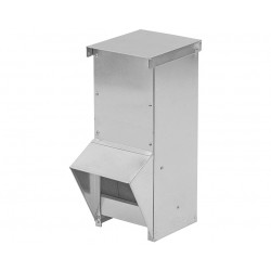 Mangeoire extérieure en tôle galvanisée pour volailles – Contenance 5 kg – 15 x 15 x 38 cm