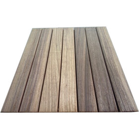 Dalle de terrasse en bois exotique Padouk – 50 x 50 x 3,8 cm