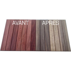 Dalle de terrasse en bois exotique Padouk – 100 x 100 x 3,8 cm