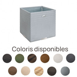 Jardinière en résine tressée carrée – 46 x 46 x 46 cm – Disponible en 11 coloris