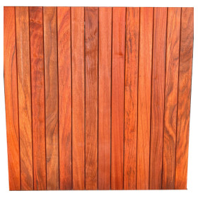 Dalle de terrasse en bois exotique Padouk – 100 x 100 x 3,8 cm