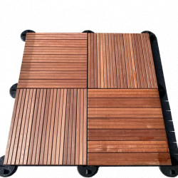 Dalle de terrasse en bois exotique Maçaranduba – 50 x 50 x 3,8 cm