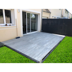 Carrelage extérieur grès cérame Legno Silver 120 x 30 x 2 cm