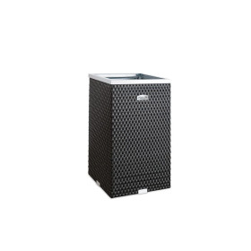 Jardinière en résine tressée carrée avec cadre en alu – 35 x 35 x 60 cm – Disponible en 11 coloris