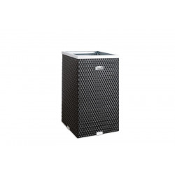 Jardinière en résine tressée carrée avec cadre en alu – 35 x 35 x 60 cm – Disponible en 11 coloris