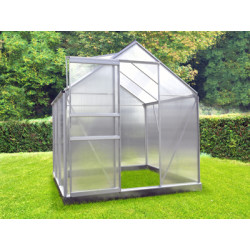 Serre de jardin en polycarbonate 2,3 m² Gris – 190 x 120 x 195 cm