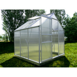 Serre de jardin en polycarbonate 3,6 m² Gris – 190 x 190 x 195 cm