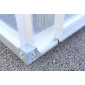 Serre de jardin en polycarbonate 3,6 m² Gris – 190 x 190 x 195 cm