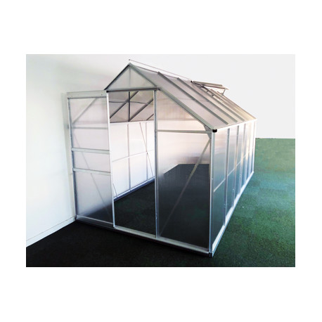 Serre de jardin en polycarbonate 8,2 m² Gris – 190 x 430 x 195 cm