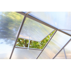 Serre de jardin en polycarbonate 8,2 m² Gris – 190 x 430 x 195 cm