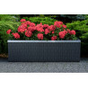 Jardinière avec réservoir d’eau en résine tressée rectangulaire avec cadre en alu – 95 x 39 x 43 cm – Disponible en 14 coloris