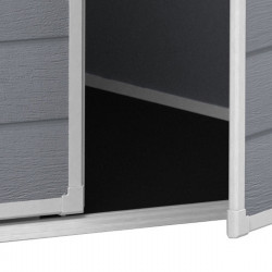Abri de jardin en résine de couleur gris - 183,5 x 111 x 200,5 cm - 2,04 m² - Toit Monopente