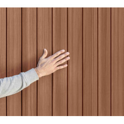 Abri de jardin en résine Darwin de couleur marron bois naturel - 125,8 x 184, 5 x 205 cm – 2,3 m² 