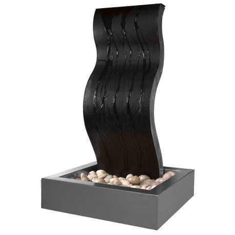 Fontaine de jardin en acier Ondine 42 x 42 x 80 cm noir