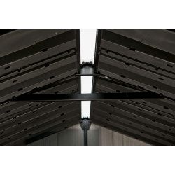 Abri de jardin en résine Brossium gris brossé personnalisable avec toit monopente - 342 x 218 x 226 cm – 7,4 m²