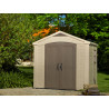 Abri de jardin en résine Sydney marron et beige - 256,5 x 182 x 243 cm - 4,5 m²