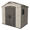 Abri de jardin en résine Sydney marron et beige - 256,5 x 182 x 243 cm - 4,5 m²