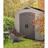 Abri de jardin en résine Sydney marron et beige - 256,5 x 182 x 243 cm - 4,5 m²