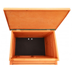 Clapier Pâturage en bois lasuré – Capacité 1 à 2 lapins – 122 x 65 x 50 cm