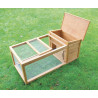 Clapier Pâturage en bois lasuré – Capacité 1 à 2 lapins – 122 x 65 x 50 cm
