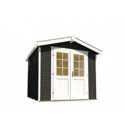 Abri de jardin en épicéa anthracite et blanc - 235 x 320 x 234 cm – 5,87 m² - Toiture Bardeau Bitumeux 