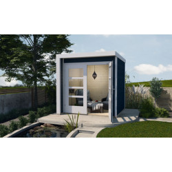 Abri de jardin de forme carrée en épicéa gris anthracite – 215 x 214 x 218 cm - 3,5 m² - Toiture Membrane