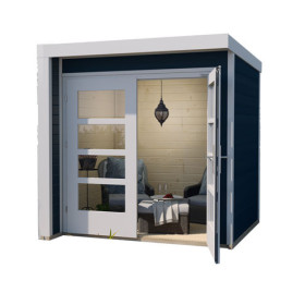 Abri de jardin de forme carrée en épicéa gris anthracite – 215 x 214 x 218 cm - 3,5 m² - Toiture Membrane
