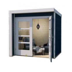 Abri de jardin de forme carrée en épicéa gris anthracite – 215 x 214 x 218 cm - 3,5 m² - Toiture Membrane