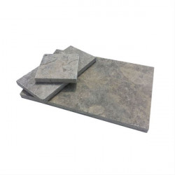 Dalle en pierre naturelle travertin gris 61 x 40,6 x 1,2 cm
