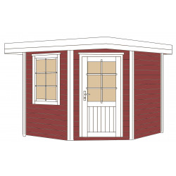 Abri de jardin pentagonal en épicéa rouge suédois – 278 x 278 x 237 cm – 5,38 m² - Toiture Membrane 