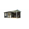 Abri de jardin avec terrasse couverte avec toit plat gris anthracite - 278 x 586 x 237 cm – 12,87 m² - Toiture Membrane de toit