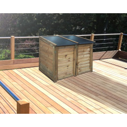 Coffre de rangement en bois traité autoclave Trocadéro – Contenance 600 L – 105 x 86 x 97,7 cm
