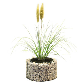 Jardinière en acier ronde gabion 58 x 58 x 30 cm sans galet