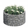 Jardinière en acier ronde gabion 81 x 81 x 40 cm avec galets