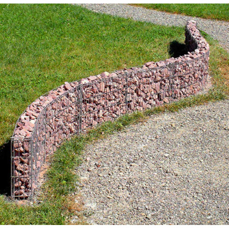 Muret de Jardin en Gabion 40 cm Avec Galets