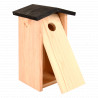 Nichoir de jardin pour mésanges et moineaux en bois d’épicéa brut labélisé FSC – 13,7 x 17 x 28,3 cm