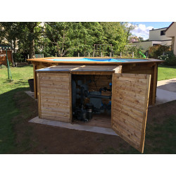 Coffre de rangement et abri vélo en bois traité Trocadéro – Contenance 2000L – 206 x 100 x 127 cm