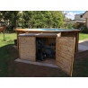 Coffre de rangement et abri vélo en bois traité Trocadéro – Contenance 2000L – 206 x 100 x 127 cm