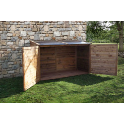 Coffre de rangement et abri vélo en bois traité Trocadéro – Contenance 2000L – 206 x 100 x 127 cm