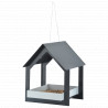 Mangeoire contemporaine pour oiseaux en acier doux gris anthracite et blanc – 19,1 x 19,3 x 23,2 cm