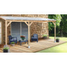 Toit de terrasse en pin traité autoclave de 14,92 m² – 493 x 303 x 274 cm – Toit en Polycarbonate