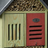 Hôtel à insectes taille XL en bois de pin FSC 100 % et toit en zinc – 13,7 x 31,5 x 38,2 cm