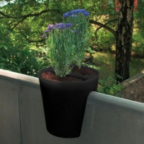 Jardinière en polyéthylène ronde Steckling 30 x 30 x 30 cm noir