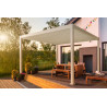 Pergola bioclimatique autoportée Alu - Lames orientables manuellement – 300 x 300 x 250 cm - 9 m² - Blanc - Ombréa