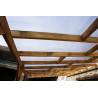 Toit de terrasse en pin traité autoclave de 26,27 m² – 859 x 303 x 274 cm – Toit en Polycarbonate