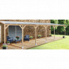 Toit de terrasse en pin traité autoclave de 31,87 m² – 1042 x 303 x 274 cm – Toit en Polycarbonate
