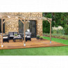 Toit de terrasse en pin traité autoclave de 14,80 m² – 493 x 297 x 269 cm – Sans toiture