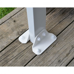 Pergola à adosser en aluminium blanc – 425 x 295 x 305 cm – 12,53 m² - Toit en polycarbonate - Feria
