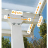 Pergola à adosser en aluminium blanc – 425 x 295 x 305 cm – 12,53 m² - Toit en polycarbonate - Feria